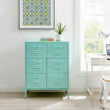 Teksi Light Blue Metal 6 Drawer Locker Cabinet Sideboard   - Teski 6-Door-Metal-Sideboard-Blue-2.jpg