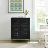 Teksi Black Metal 6 Drawer Locker Cabinet Sideboard  - Teski 6-Door-Metal-Sideboard-Black-2.jpg