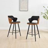 2x Kai Black Velvet and Tan Faux Leather Counter Stools - Kai-Barstool-Faux-Leather-2.jpg