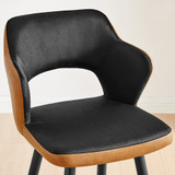 2x Kai Black Velvet & Tan Faux Leather Counter Stools - Kai-Barstool-Faux-Leather-3.jpg
