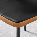 2x Kai Black Velvet and Tan Faux Leather Dining Chairs - Kai-Dining-Chair-Black-Velvet-Tan-PU-Leather-Black-Legs-7.jpg 2x Kai Black Velvet and Tan Faux Leather Dining Chairs - Kai-Dining-Chair-Black-Velvet-Tan-PU-Leather-Black-Legs-7.jpg