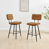 2x Braxton Tan Faux Leather Counter Stools - Braxton-Tan-Faux-Leather-Barstools-2.jpg