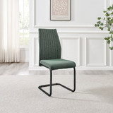 2x Lorenzo Green Fabric Dining Chairs Black Legs - Lorenzo-Dining-Chair-Green-Fabric-Black-Leg-5.jpg