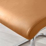 2x Lorenzo Tan Faux Leather Dining Chairs - Lorenzo-Tan-Faux-Leather-Din-Chair-Silver-Leg-7.jpg