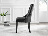 Novara 100cm Round Black Leg Dining Table & 2 Belgravia Black Leg Chairs - belgravia-black-velvet-studded-back-ring-black-leg-chair-2.jpg