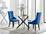 Novara 100cm Round Black Leg Dining Table & 2 Belgravia Black Leg Chairs - novara-100cm-black-round-dining-table-2-blue-velvet-blakc-leg-belgravia-chairs-set.jpg
