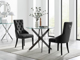 Novara 100cm Round Black Leg Dining Table & 2 Belgravia Black Leg Chairs - novara-100cm-black-round-dining-table-2-black-velvet-black-leg-belgravia-chairs-set.jpg