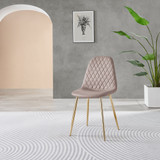 Novara 100cm Round Gold Leg Dining Table & 2 Corona Gold Chairs - Corona-cappuccino-gold-dining-chair-3.jpg