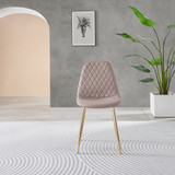 Novara 100cm Round Gold Leg Dining Table & 2 Corona Gold Chairs - Corona-cappuccino-gold-dining-chair-4.jpg