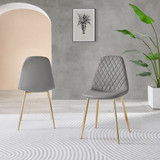 Novara 100cm Round Gold Leg Dining Table & 2 Corona Gold Chairs - Corona-grey-gold-dining-chair-2.jpg