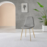 Novara 100cm Round Gold Leg Dining Table & 2 Corona Gold Chairs - Corona-grey-gold-dining-chair-3.jpg