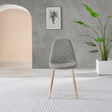 Novara 100cm Round Gold Leg Dining Table & 2 Corona Gold Chairs - Corona-grey-gold-dining-chair-4.jpg