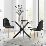 Novara 100cm Round Black Leg Dining Table & 2 Corona Gold Chairs - novara-100cm-black-round-dining-table-2-black-leather-corona-gold-chairs-set-CROP.jpg