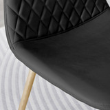 Novara 100cm Round Black Leg Dining Table & 2 Corona Gold Chairs - Corona-black-gold-dining-chair-5.jpg