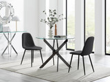 Novara 100cm Round Black Leg Dining Table & 2 Corona Black Leg Chairs - novara-100cm-black-round-dining-table-2-black-leather-corona-black-chairs-set.jpg