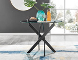 Novara 100cm Round Black Leg Dining Table & 2 Corona Black Leg Chairs - novara-100-black-leg-modern-round-dining-table-1.jpg