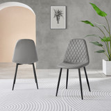 Novara 100cm Round Black Leg Dining Table & 2 Corona Black Leg Chairs - Corona-grey-black-dining-chair-2.jpg