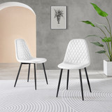 Novara 100cm Round Black Leg Dining Table & 2 Corona Black Leg Chairs - Corona-white-black-dining-chair-1.jpg