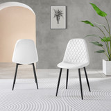 Novara 100cm Round Black Leg Dining Table & 2 Corona Black Leg Chairs - Corona-white-black-dining-chair-2.jpg