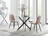 Novara 100cm Round Black Leg Dining Table & 2 Corona Black Leg Chairs - novara-100cm-black-round-dining-table-2-cappuccino-leather-corona-black-chairs-set.jpg