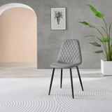 Novara 100cm Round Black Leg Dining Table & 2 Corona Black Leg Chairs - Corona-grey-black-dining-chair-3.jpg