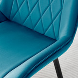 Novara 100cm Round Black Leg Dining Table & 2 Pesaro Black Leg Chairs - Pesaro-Blue-Velvet-Black-Leg-dining-chair-6.jpg