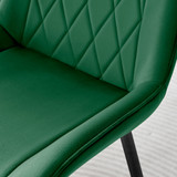 Novara 100cm Round Black Leg Dining Table & 2 Pesaro Black Leg Chairs - Pesaro-green-black-dining-chair-5.jpg