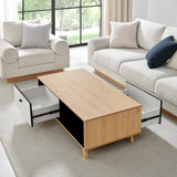 Bisset Rectangular 1 Drawer Storage Off White and Wood Effect Coffee Table - Bisset-coffee-table-3.jpg Bisset Rectangular 1 Drawer Storage Off White and Wood Effect Coffee Table - Bisset-coffee-table-3.jpg
