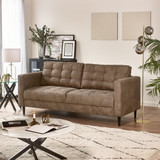 Jolene Brown Faux Leather 3 Seater Sofa - Jolene-Brown-Leather-3-Seater-1.jpg