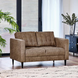 Jolene Brown Faux Leather 2 Seater Sofa - Jolene-Brown-Leather-2-Seater-1.jpg