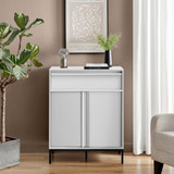 Svit Off White 2 Door and 1 Drawer Tall Sideboard - Svit-Grey-White-Small-Sideboard-1.jpg