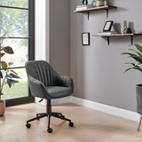 Booker Black Faux Leather Swivel Office Chair - Booker-office-chair-black-4.jpg