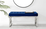Cambridge Modern Navy Blue Velvet & Silver Metal Bench - cambridge-blue-velvet-silver-chrome-legs-modern-luxury-classical-metal-bench-seat-1.jpg