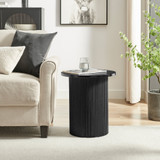 Penrose Round Black Wood Pedestal Side Table - Penrose-side-table-black-1.jpg