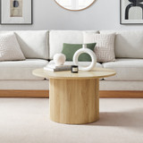 Penrose Round Oak Effect Wood Pedestal Coffee Table - Penrose-coffee-table-oak-2.jpg