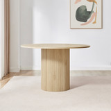 Penrose Oak Round Dining Table & 4 Tan Delta Chairs - Penrose-dining-table-oak-3.jpg