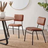 Penrose Oak Round Dining Table & 4 Tan Delta Chairs - Delta-Tan-Leather-Dining-Chair.jpg