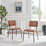 Penrose Oak Round Dining Table & 4 Tan Delta Chairs - Delta-Dining-Chair-Tan-Faux-Leather-Black-Legs-1.jpg