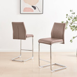 2x Lorenzo Cappuccino Beige Faux Leather Counter Stools - Lorenzo-Cappuccino-Bar-Chair-2.jpg