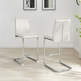 2x Lorenzo White Faux Leather Counter Stools - Lorenzo-White-Bar-Chair-2.jpg