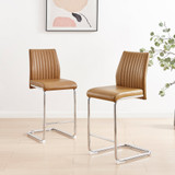 2x Lorenzo Tan Faux Leather Counter Stools - Lorenzo-Tan-Bar-Chair-1.jpg
