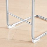 Furniturebox UK Counter Stools - Lorenzo - 2x Tan Brown Faux Leather Upholstered Dining Counter Stools Silver Chrome Metal Legs - Cantilever Leg - Vertical Stitching - Modern Dining Kitchen Furniture - Lorenzo-Tan-Bar-Chair-7.jpg
