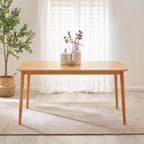 Lynton Rectangular Oak Effect Wood 6 Seater Dining Table - LYNTON-large-Oak-Effect-Solid-Wood-Dining-Table-straight-on.jpg