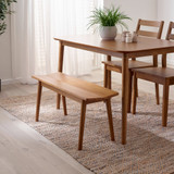 Lynton Walnut Effect Solid Wood Small Dining Bench - LYNTON-Solid-Wood-Walnut-Effect-Small-Dining-Bench-Hero.jpg