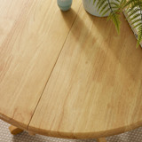 Padstow Round Oak Effect Solid Wood Extending 4-6 Seater Dining Table - Padstow-Oak-Effect-Extending-Dining-Table-wood-grain-detail.jpg
