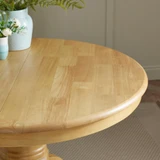 Padstow Round Oak Effect Solid Wood Extending 4-6 Seater Dining Table - Padstow-Oak-Effect-Extending-Dining-Table-corner-detail.jpg