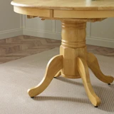 Padstow Round Oak Effect Solid Wood Extending 4-6 Seater Dining Table - Padstow-Oak-Effect-Extending-Dining-Table-leg-detail.jpg