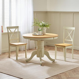 Padstow Round Oak and Cream Solid Wood Extending 4-6 Seater Dining Table - Padstow-Oak-and-Cream-Extending-Dining-Table-Last-Image.jpg