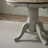 Padstow Round Whitewashed and Light Grey Solid Wood Extending 4-6 Seater Dining Table - Padstow-Whitewash-Table-Leg-detail.jpg