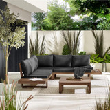 Brisa Walnut Effect Wood & Black 5/6 Seat Garden Sofa Set - BRIS-OUT-SOF-6-WAL-STRAIGHT-HERO.jpg
